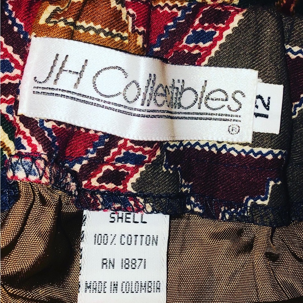 Jh Collectibles Rare Vintage Printed Wrap Skirt W/Sue… Gem